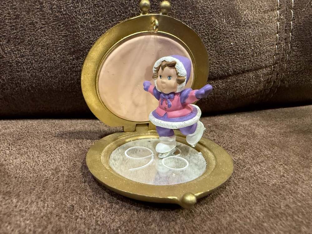 Hallmark Compact Skater Christmas Ornament 1998 Ice Skating Girl